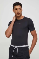 Tréningové tričko Calvin Klein Performance čierna farba, s potlačou