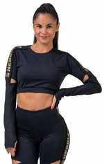 Nebbia Honey Bunny Crop Top Long Sleeve Čierna S Fitness tričko