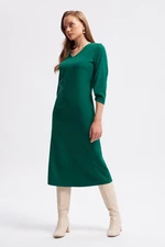 Długa sukienka Gusto V Neck - Zielona