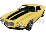1972 Chevrolet Camaro RS Z28 Cream Yellow with Black Stripes "American Muscle" Series 1/18 Diecast Model Car by Auto World