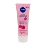 Nivea Rice Scrub Glow Bio Raspberry 75 ml peeling pre ženy na veľmi suchú pleť; na rozjasnenie pleti