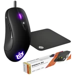 Steelseries Sensei Ten, Qck Medium Bundle herná myš káblový optická čierna 8 null 18000 dpi