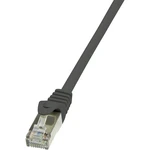LogiLink CP2093S RJ45 sieťové káble, prepojovacie káble CAT 6 F/UTP 10.00 m čierna s ochranou 1 ks