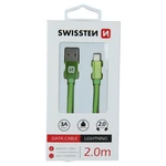 Datový kabel Swissten Textile USB/Lightning, 2,0m, zelený