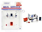 "Mail Service" 6 piece Diecast Set (2 Male Mail Carrier Figurines and 4 Accessories) Limited Edition to 4800 pieces Worldwide for 1/64 Scale Models b