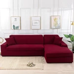 Red Stretch Elastic Sofa Cover Solid Non Slip Soft Slipcover Washable Couch Furniture Protector for Living Room