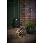 Čierny LED lampáš Star Trading Calabria, výška 28 cm