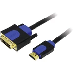 LogiLink DVI / HDMI káblový adaptér #####DVI-D 18+1pol. Stecker, #####HDMI-A Stecker 10.00 m čierna CHB3110 pozlátené ko