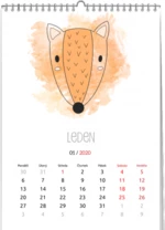 Kalendář, Dětský se zvířátky, 30x40 cm