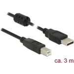 Delock #####USB-Kabel USB 2.0 #####USB-A Stecker, #####USB-B Stecker 3.00 m čierna s feritovým jadrom
