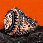 JASSY 1 Pcs Vintage Openwork Engraved Pattern Two-color Alloy Ring