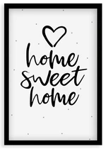 Plakát v rámu, Home,sweet home - čierny rám, 20x30 cm