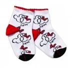 Baby Nellys Bavlněné ponožky Minnie Love - bílé, vel. 92-98 (18-36m)