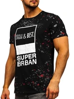 Tricou negru cu imprimeu barbati Bolf JS336