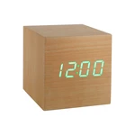 Ceas cu alarmă "Cube Click", fag / verde - Gingko