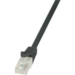 LogiLink CP1023U RJ45 sieťové káble, prepojovacie káble CAT 5e U/UTP 0.50 m čierna s ochranou 1 ks
