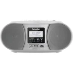 TechniSat DIGITRADIO 1990 CD-rádio DAB+, FM AUX, Bluetooth, CD, DAB+, UKW, USB  s USB nabíjačkou, funkcia alarmu striebo