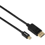 Hama Mini-DisplayPort / DisplayPort káblový adaptér #####Mini DisplayPort Stecker, #####DisplayPort Stecker 1.80 m čiern