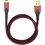 USB 3.0 prepojovací kábel [1x USB 3.0 zástrčka A - 1x USB-C ™ zástrčka] 50.00 cm červená/čierna pozlátené kontakty Oehlb