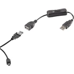 Renkforce #####USB-Kabel USB 2.0 #####USB-A Stecker, #####USB-Mini-B Stecker 40.00 cm čierna vr. spínače ZAP / VYP, pozl