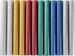 Tyčinky tavné, mix barev se třpytem (glitter), pr.11x100mm, 12ks
