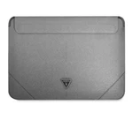 Pouzdro Guess Saffiano Triangle Metal Logo Computer Sleeve 16", stříbrná