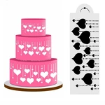 Heart Side Cake Stencil Fondant Designer Decorating Craft Cookie Baking Tool