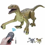 Remote Control Infrared Dinosaur Toy RC Realistic Velociraptor Simulated Jurassic Dinosaur w/ Sound Light Kids Children