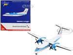 Bombardier Dash 8-100 Commercial Aircraft "American Airlines - American Eagle - Piedmont Airlines" White with Blue Stripes 1/400 Diecast Model Airpla