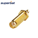 Superbat SMA Female Straight Crimp Attachment Long Thread 17mm RF Coaxial Connector 50 Ohm for Cable 1.37mm 1.13mm