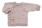 Dětský pletený svetřík s knoflíčky, zap. bokem, Hand Made Baby Nellys, béžový, vel. 68-74 (6-9m)