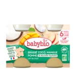 BABYBIO Brassé z kokosového mléka mango jablko 2 x 130 g