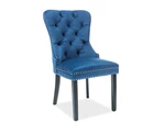 Jídelní židle AUGUST VELVET Tmavě modrá