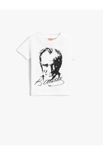 Koton Ataturk Printed T-Shirt Short Sleeved Cotton