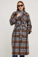 Kabát Answear Lab dámský, hnědá barva, přechodný, oversize