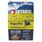 ONTARIO Puppy Mini lamb & rice granule pre psov 1 ks, Hmotnosť balenia (g): 2,25 kg