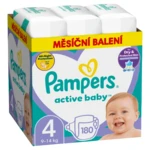 PAMPERS Active Baby plenky vel. 4, 9-14 kg, 180 ks
