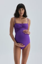Dagi Purple Strój kąpielowy z marszczeniem ciążowy
