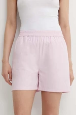 Bavlnené šortky Résumé AllanRS Shorts ružová farba, jednofarebné, vysoký pás, 20180951
