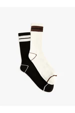 Koton 2-Pack Tennis Socks Cotton Blended Color Block