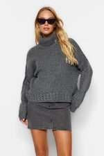 Trendyol Anthracite Turtleneck Knitwear Sweater