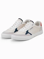 Ombre Men's shoes sneakers with colorful accents - white