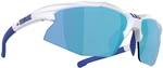Bliz Hybrid 52806-03 White w Blue Logo/Smoke w Blue Multi plus Spare Lens Orange And Clear Fahrradbrille