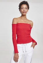 Women's Cold Shoulder Smoke L/S Fiery Red