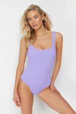 Trendyol Lilac Square Neck Regular Swimsuit