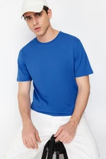 Trendyol Blue Basic 100% Cotton Regular/Regular Fit Crew Neck T-Shirt
