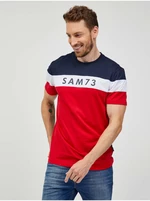 SAM73 Niebiesko-czerwona koszulka męska SAM 73 Kavix - Mężczyźni