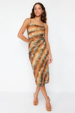 Trendyol Multi Color Gradient Pattern Lined Tulle Dress