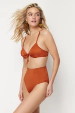 Trendyol Cinnamon High Waist Hipster Bikini Bottom