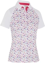 Callaway Birdie/Eagle Printed Short Sleeve Womens Polo Alb strălucitor S